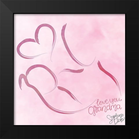 Grandma Love Black Modern Wood Framed Art Print by Dicks, Stephanie