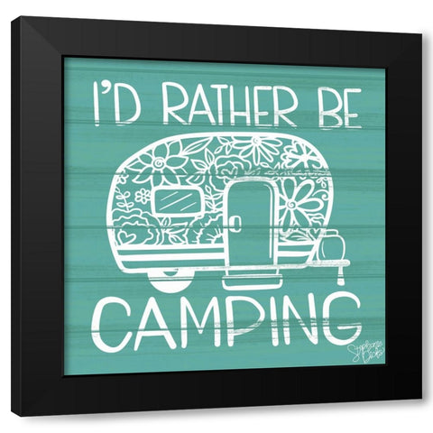Camping Black Modern Wood Framed Art Print by Dicks, Stephanie