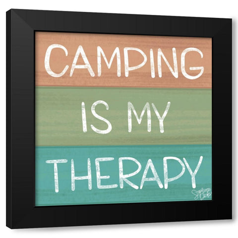Camp Therapy Black Modern Wood Framed Art Print by Dicks, Stephanie