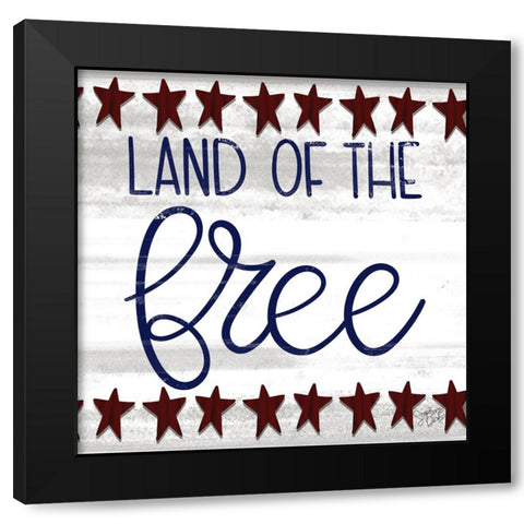 Land of the Free Black Modern Wood Framed Art Print by Dicks, Stephanie