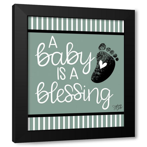Blessing Black Modern Wood Framed Art Print with Double Matting by Dicks, Stephanie