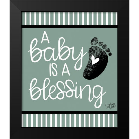 Blessing Black Modern Wood Framed Art Print by Dicks, Stephanie