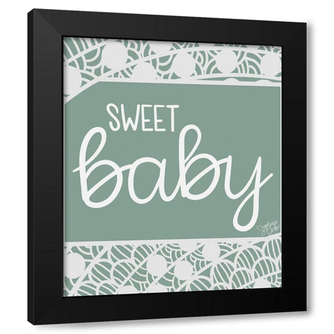 Sweet Baby Black Modern Wood Framed Art Print with Double Matting by Dicks, Stephanie