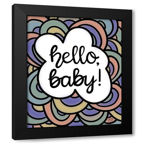 Hello-Baby!  Black Modern Wood Framed Art Print with Double Matting by Dicks, Stephanie