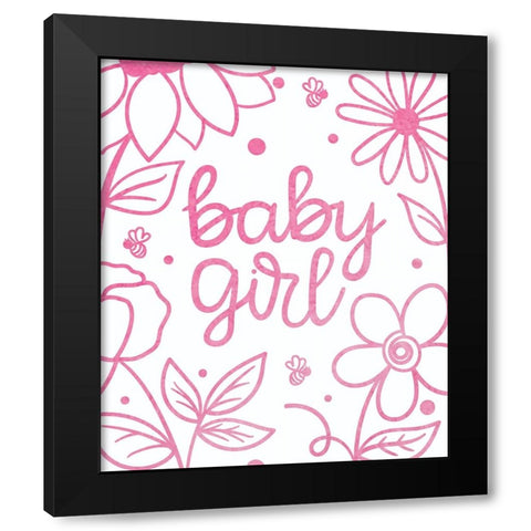 Baby Girl Black Modern Wood Framed Art Print by Dicks, Stephanie