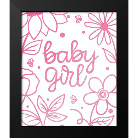 Baby Girl Black Modern Wood Framed Art Print by Dicks, Stephanie