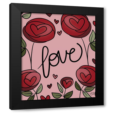 Love Black Modern Wood Framed Art Print by Dicks, Stephanie
