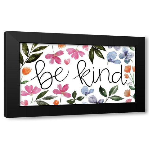 Be Kind Black Modern Wood Framed Art Print by Dicks, Stephanie