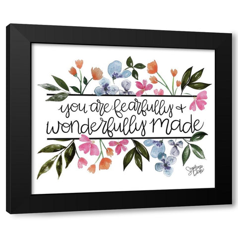 Wonderfully Made Black Modern Wood Framed Art Print by Dicks, Stephanie