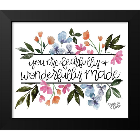Wonderfully Made Black Modern Wood Framed Art Print by Dicks, Stephanie