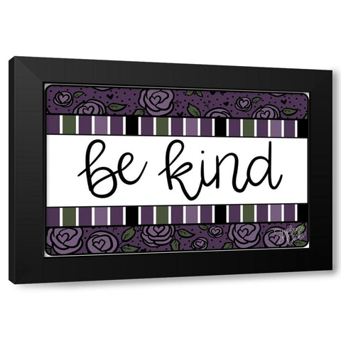 Be Kind Black Modern Wood Framed Art Print with Double Matting by Dicks, Stephanie