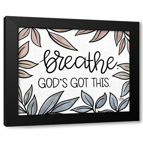 Breathe Black Modern Wood Framed Art Print by Dicks, Stephanie