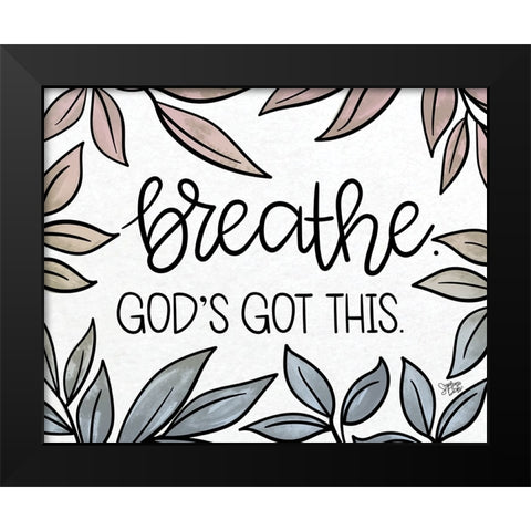 Breathe Black Modern Wood Framed Art Print by Dicks, Stephanie