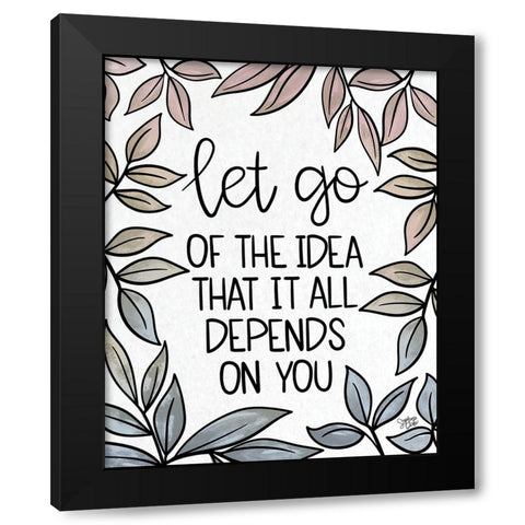 Let Go Black Modern Wood Framed Art Print with Double Matting by Dicks, Stephanie
