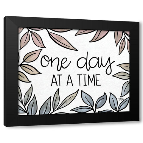 One Day at a Time Black Modern Wood Framed Art Print by Dicks, Stephanie