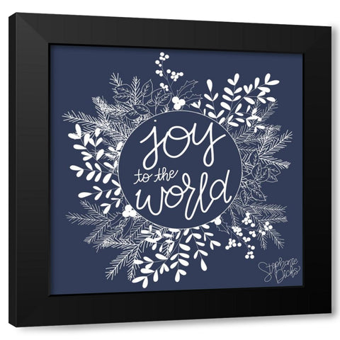 Joy to the World Black Modern Wood Framed Art Print with Double Matting by Dicks, Stephanie