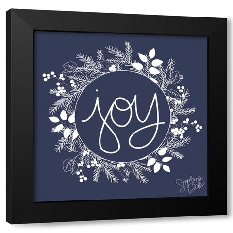 Joy Black Modern Wood Framed Art Print with Double Matting by Dicks, Stephanie