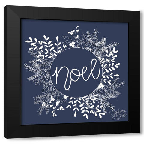 Noel Black Modern Wood Framed Art Print with Double Matting by Dicks, Stephanie