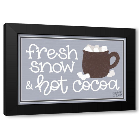 Fresh Snow and Hot Cocoa Black Modern Wood Framed Art Print by Dicks, Stephanie