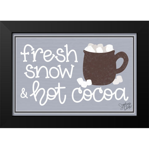 Fresh Snow and Hot Cocoa Black Modern Wood Framed Art Print by Dicks, Stephanie