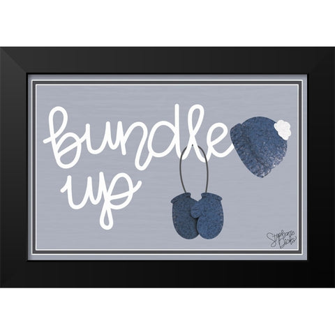 Bundle Up Black Modern Wood Framed Art Print by Dicks, Stephanie