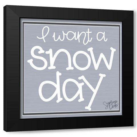 Snow Day Black Modern Wood Framed Art Print with Double Matting by Dicks, Stephanie