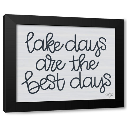 Lake Days Black Modern Wood Framed Art Print with Double Matting by Dicks, Stephanie