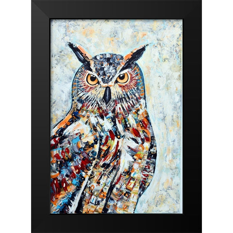 Great Horned Owl Black Modern Wood Framed Art Print by Seeley, Jenn