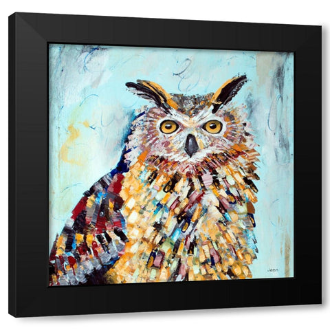 Great Horned Owl Black Modern Wood Framed Art Print by Seeley, Jenn