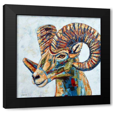 Ram Black Modern Wood Framed Art Print by Seeley, Jenn