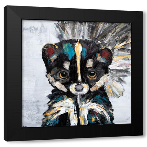 Skunk Black Modern Wood Framed Art Print with Double Matting by Seeley, Jenn