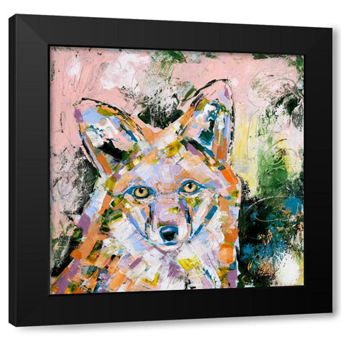 Lilac Forest Fox Black Modern Wood Framed Art Print with Double Matting by Seeley, Jenn