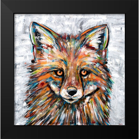 Fox of Many Colors Black Modern Wood Framed Art Print by Seeley, Jenn
