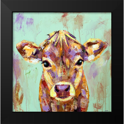 Celadon Cow Black Modern Wood Framed Art Print by Seeley, Jenn