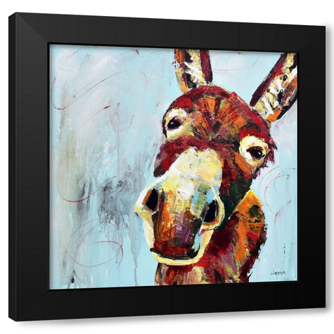 Donkey Black Modern Wood Framed Art Print by Seeley, Jenn