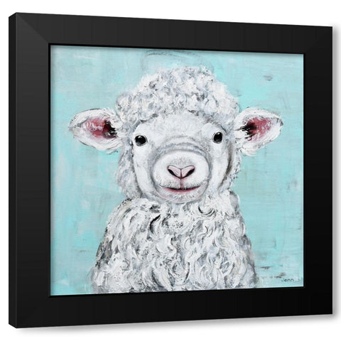 Little Lamb Black Modern Wood Framed Art Print with Double Matting by Seeley, Jenn