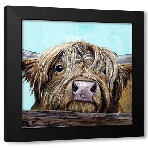 Beth the Cow Black Modern Wood Framed Art Print by Seeley, Jenn