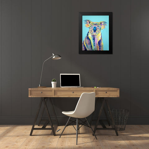 Koala Black Modern Wood Framed Art Print by Seeley, Jenn