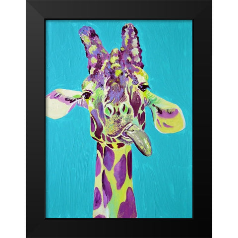 Dopey Giraffe Black Modern Wood Framed Art Print by Seeley, Jenn