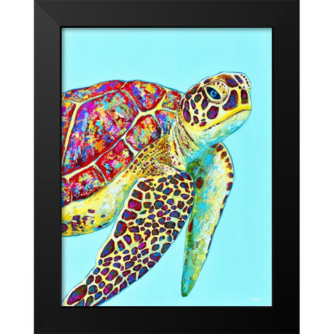 Sea Turtle Black Modern Wood Framed Art Print by Seeley, Jenn