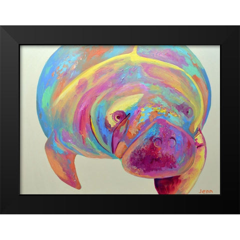 Hue Manatee Black Modern Wood Framed Art Print by Seeley, Jenn