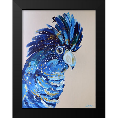Coco the Cockatoo Black Modern Wood Framed Art Print by Seeley, Jenn