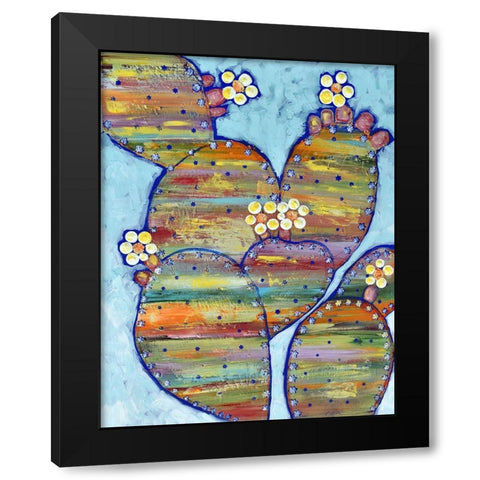 Prickly Pear Black Modern Wood Framed Art Print by Seeley, Jenn