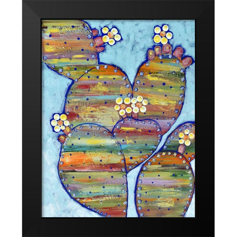 Prickly Pear Black Modern Wood Framed Art Print by Seeley, Jenn
