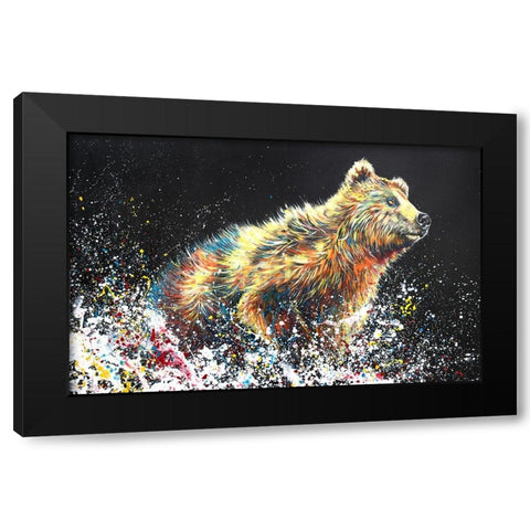 Bear Bath Black Modern Wood Framed Art Print with Double Matting by Seeley, Jenn