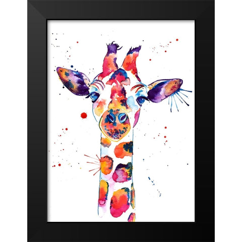 A Giraffe Named Steve Black Modern Wood Framed Art Print by Seeley, Jenn