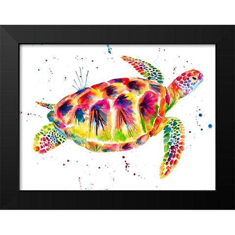 Sea Turtle Black Modern Wood Framed Art Print by Seeley, Jenn