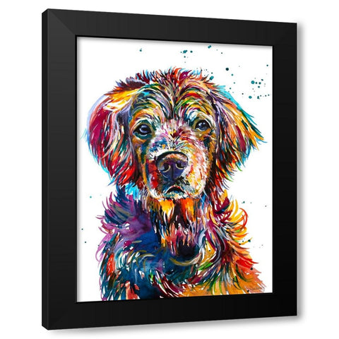 Hopi the Retriever Black Modern Wood Framed Art Print by Seeley, Jenn