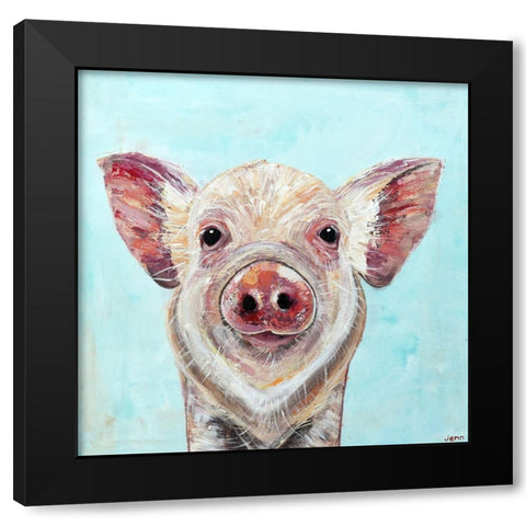 Babe on Blue Black Modern Wood Framed Art Print with Double Matting by Seeley, Jenn