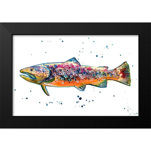 Colorful Trout Black Modern Wood Framed Art Print by Seeley, Jenn